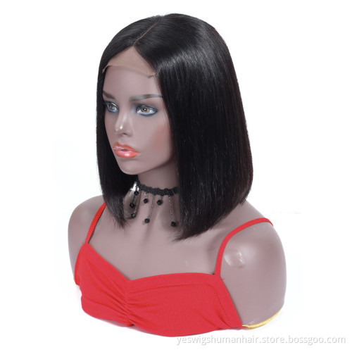 Bob Lace Front Human Hair Wig For Black Women Yeswigs Brazilian Straight Hair Short 8 10 Inch Closure Lace Bob Wigs 150% Density